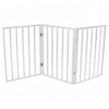 RRP £29.99 - White Dog Safety Folding Wooden Pet Gate Portable Indoor Barrier