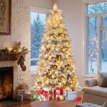 RRP £129.95 - Pre-Lit Artificial Christmas Tree with Mixed Branch Tips-210 c