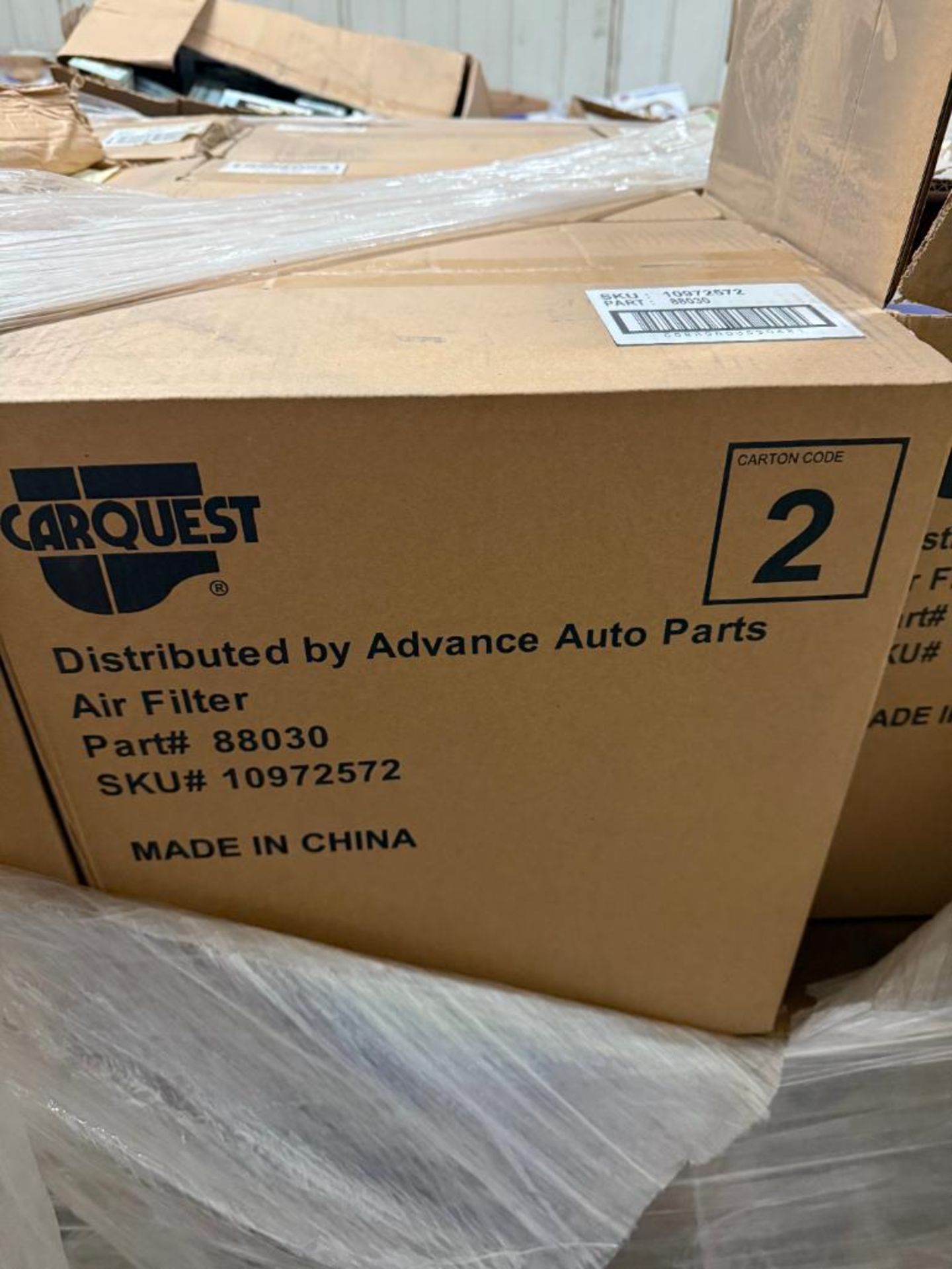 gaylord box new car parts, box is approx 42''x48''x3ft CAR QUEST misc brands and parts filters ect - Image 6 of 6