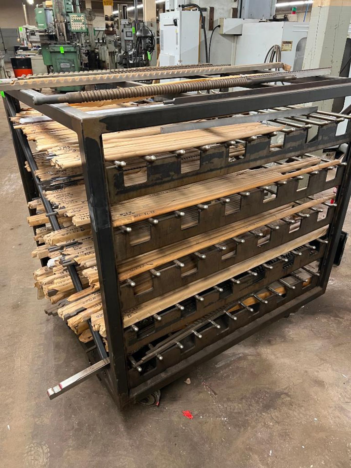 Inventory of Approx 195 Keyway Broaches - Includes Steel Rolling Rack
