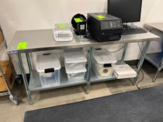 GWS work table with stainless steel table top and galvanized shelf.