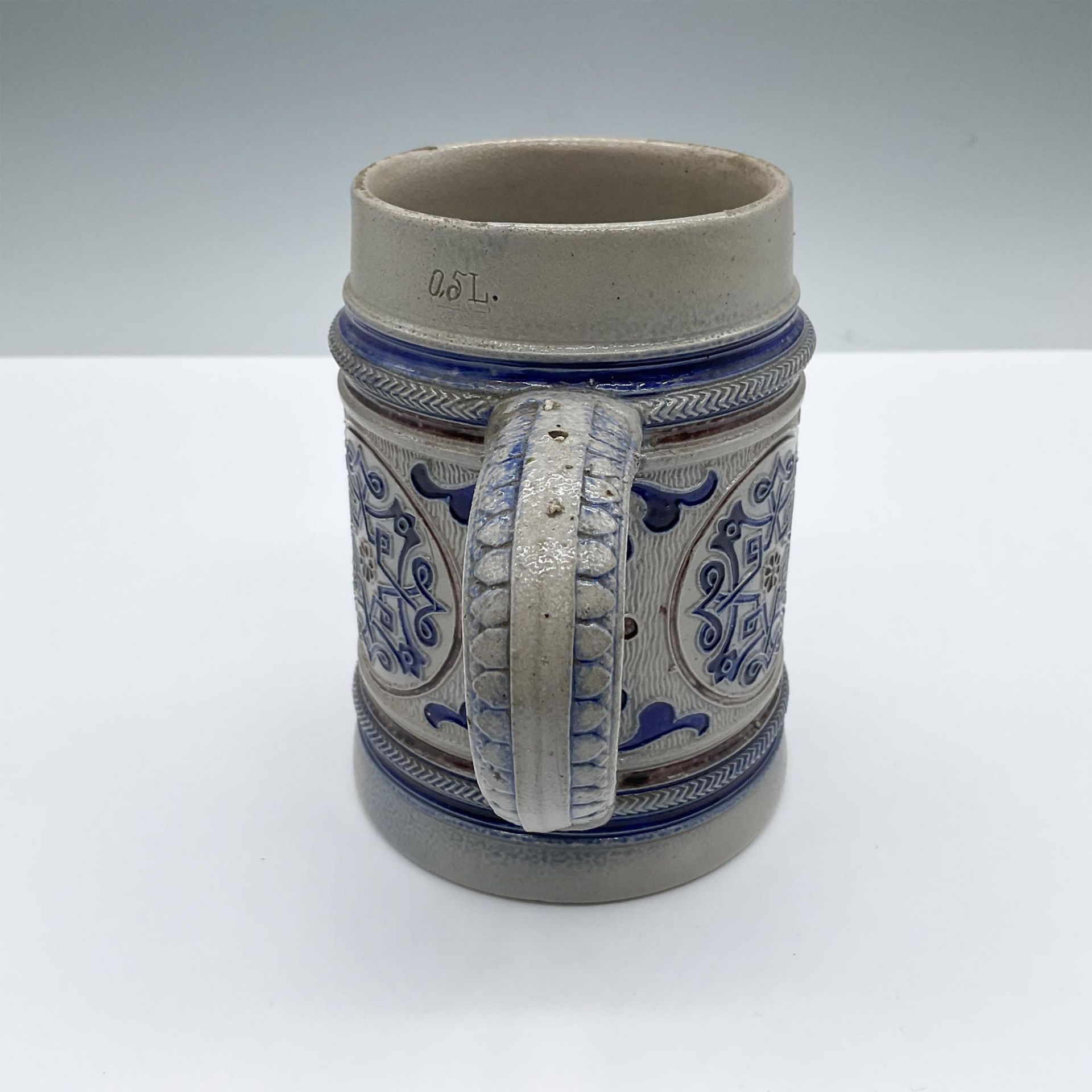 Antique Simon Peter Gerz Pottery Motto Beer Stein - Bild 4 aus 5