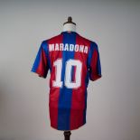 Authentic Diego Maradona Signed FC Barcelona Home Shirt w/ COA
