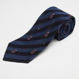 Gucci Silk Necktie, Blue Striped Golf Bag Pattern