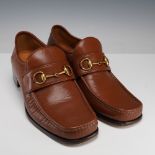 Gucci Brown Leather Horsebit Men's Loafers