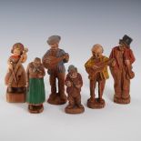 6pc Anri & Syroco Folk Art Wooden Musician Figurines