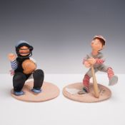 2pc Annalee Baseball Player Figures