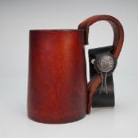 Vintage Leather and Wood Drinking Tankard