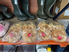 2X PAIRS OF REINDEER SLIPPERS (NEW)