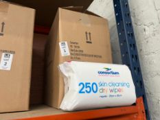 BOX OF 12PC CONSORTIUM SKIN CLEANSING DRY WIPES (NEW)