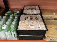 4X SUBRTEX CHAIR COVERS - BEIGE / BROWN (NEW)