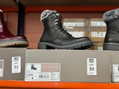 PAIR OF CIPRIATA BLACK LACE UP FLUFF BOOTS - UK 4 (NEW)