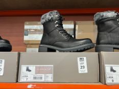 PAIR OF CIPRIATA BLACK LACE UP FLUFF BOOTS - UK 7 (NEW)