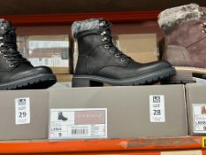 PAIR OF CIPRIATA BLACK LACE UP FLUFF BOOTS - UK 9 (NEW)