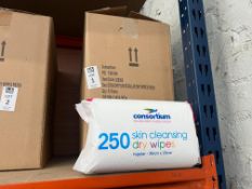 BOX OF 12PC CONSORTIUM SKIN CLEANSING DRY WIPES (NEW)