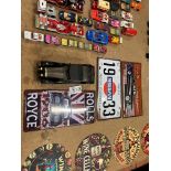 MODEL CAR AND 3X CAR METAL SIGNS