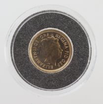 Quarter Sovereign 2009 BU in a hard plastic capsule