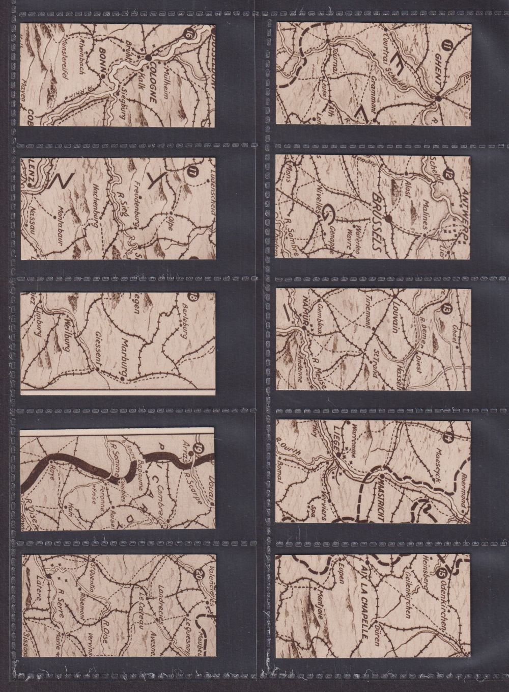 Cigarette cards, Edwards Ringer & Bigg, War Map of the Western Front ...