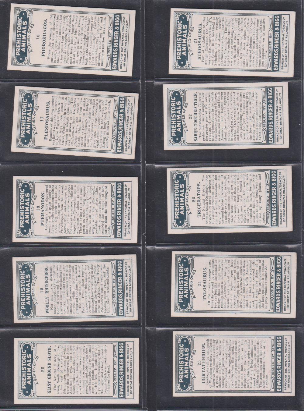 Cigarette cards, two sets, Edwards Ringer & Bigg Prehistoric Animals ...