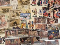 Postcards, Swedish and Polish artist drawn cards to include 120+pretty miniature cards and approx.