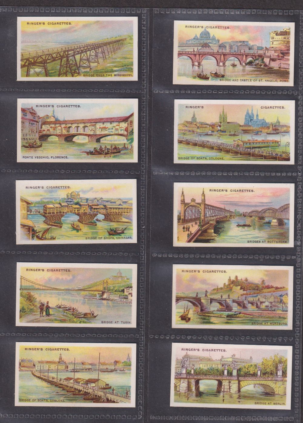 Cigarette cards, Edwards Ringer & Bigg Celebrated Bridges (set 50 cards ...