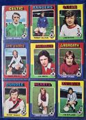 Trade cards, Topps, Footballers (Scottish version) 1974/75, light blue backs (set 88 cards) includes