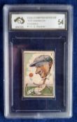 Trade card, Sweetacres Cricket Caricatures type card no.1 Donald Bradman, professionally slabbed and
