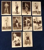 Boxing postcards, a collection of ten photographic postcards from the Beagles Famous Boxers