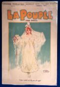 Entertainment, a large colour lithograph theatre poster for Audran’s comic opera 'La Poupée' with