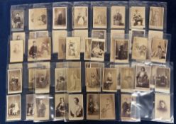 Photographs, 71 cartes de visites. Images show cricketer, ladies and gentlemen, children, soldier,