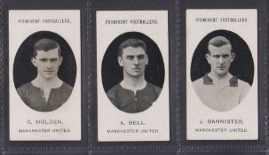 Cigarette cards, Taddy Prominent Footballers no footnote; 3 cards Manchester United, Holden Bell &