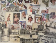 Postcards, a collection of 500+ cards, with over 380 French and the remainder mixed UK subjects.