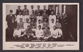 Football postcard, Manchester City F.C., photographic squad & officials postcard, early 1900's (