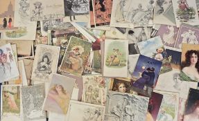 Postcards, Glamour, a collection of approx. 390, mostly artist drawn, cards to include Art