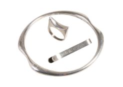 Lot: SILBER 925/000, 1 Armreif G. JENSEN, signiert GEORG JENSEN 925S DENMARK 155, D = 65,7 ...