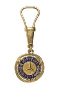 Schlüssel-Anhänger, GG 750/000, blau emailliertes Emblem, MERCEDES BENZ, rückseitig ...