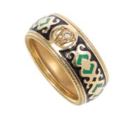 Ring, WELLENDORF (Pforzheim), GG 750/000, signiert W, ein kl. Brillant im typischem W, ...