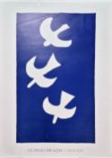 Georges Braque (after) - Oiseaux sur fond bleu, 1955