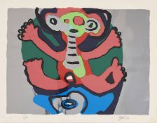 Karel APPEL (1921-2006) - Boy Jumping on a Blue Hat, 1974.