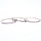 Amethyst Silver Bangle Collection, 29g