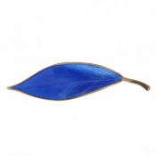 David Andersen Blue Enamel Foliate Silver Brooch, 8.9g