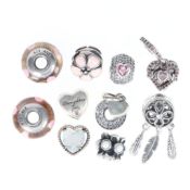 Pandora Silver Charm Collection incl. Stone Set, Heart, Daughter, 31g