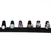 Sterling Silver Gemstone Ring Collection incl. Jade, Opal, Larimar, Moonstone, 32g