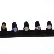 Silver Gemstone Rings Collection incl. Mid Century, Amethyst, Rose Quartz, 17g