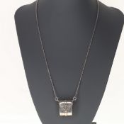 Silver Novelty Satchel Keepsake Pendant Necklace, 10g