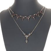 Silver Moonstone and Amethyst Necklace Collection, 20g