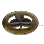 Antique Silver Hardstone Celtic Brooch, 16g