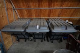 (3) Global Rolling Garbage Totes