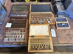 Assorted Lot of (4) Precision Gage Block Sets and (1) Depth Gage
