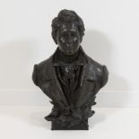 Arnold FRISCHE (1869-1944), bronze bust of a poet, signed and dated 1897 and with foundry stamp